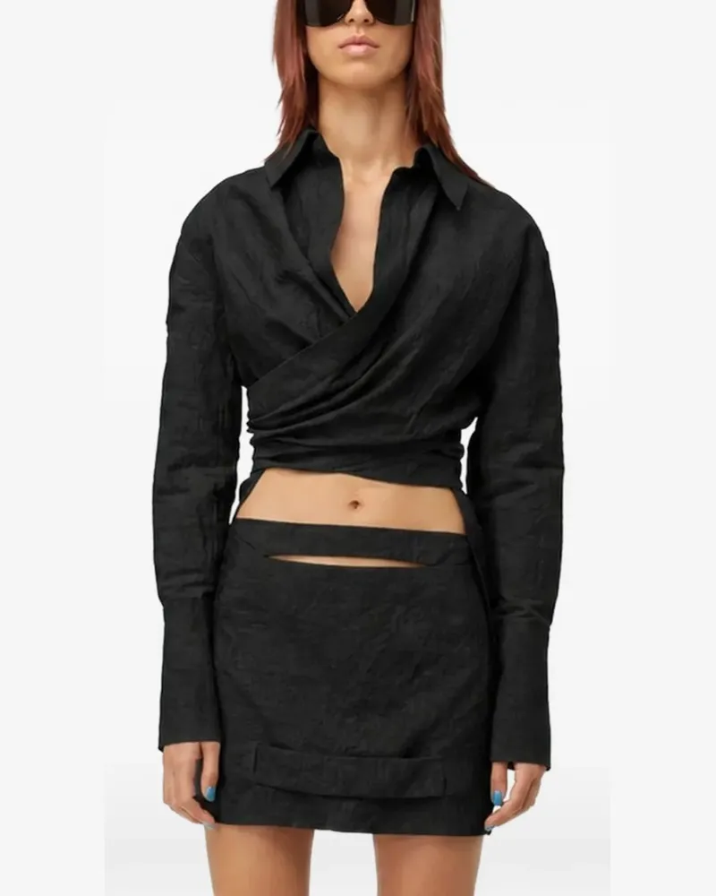 GAUGE81 Sabinas wrap shirt - Schwarz Schwarz