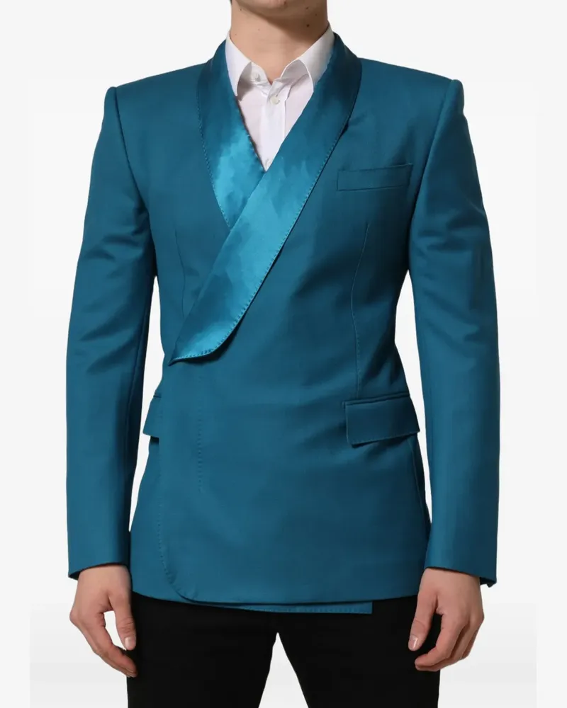 Dolce & Gabbana double-breasted shawl-lapel blazer - Blau Blau