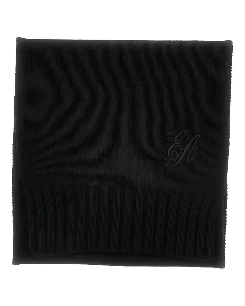 Emporio Armani ribbed-knit scarf - Schwarz Schwarz