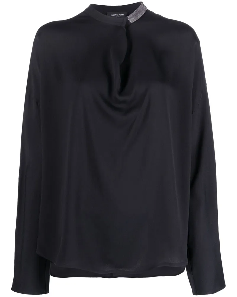 Fabiana Filippi Bluse mit Kristallen - Grau Grau