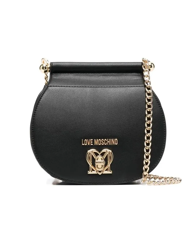 Moschino Schultertasche mit Kettenriemen - Schwarz Schwarz