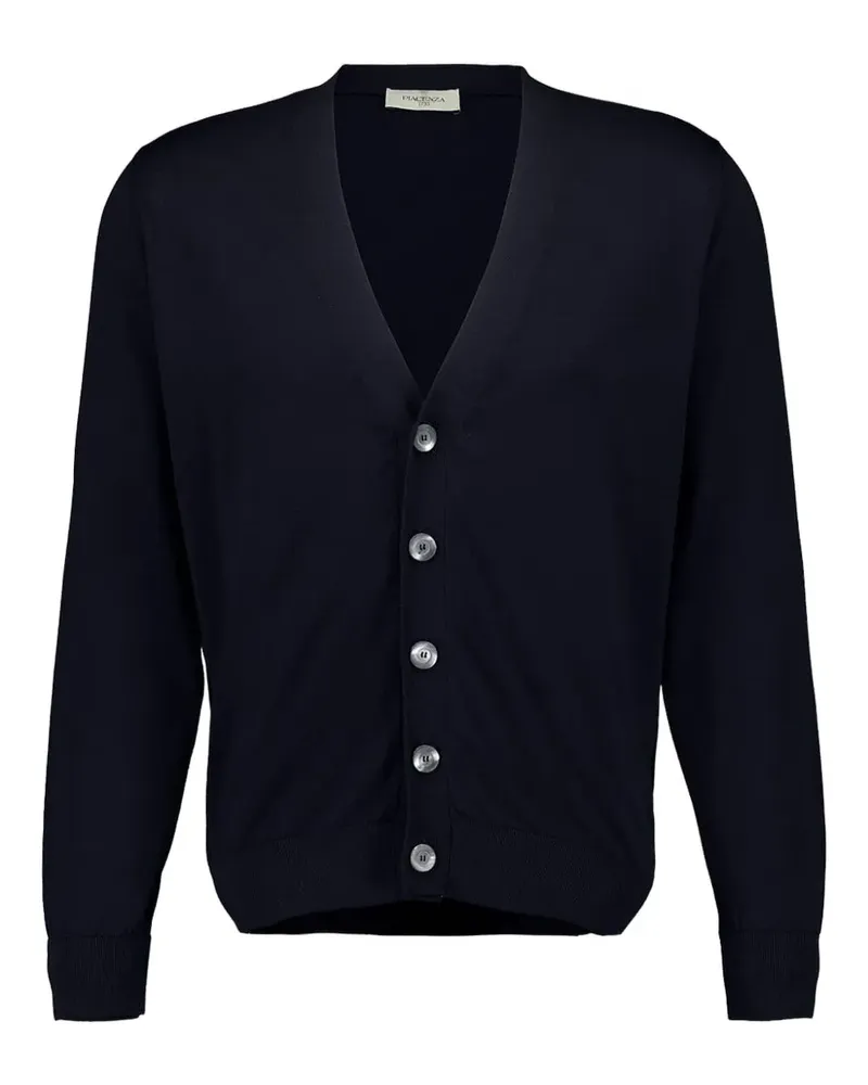 Piacenza Cashmere Cardigan mit V-Ausschnitt - Blau Blau