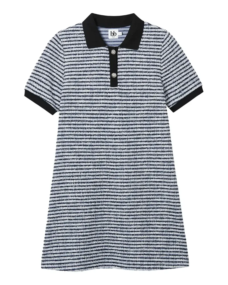 b+ab Gestreiftes Kleid mit Polokragen - Blau Blau