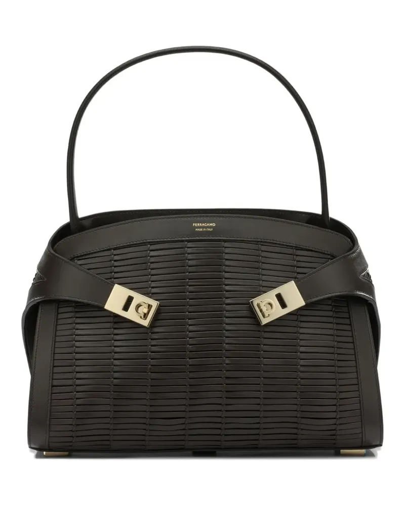 Ferragamo Hug Soft woven-design tote bag - Braun Braun