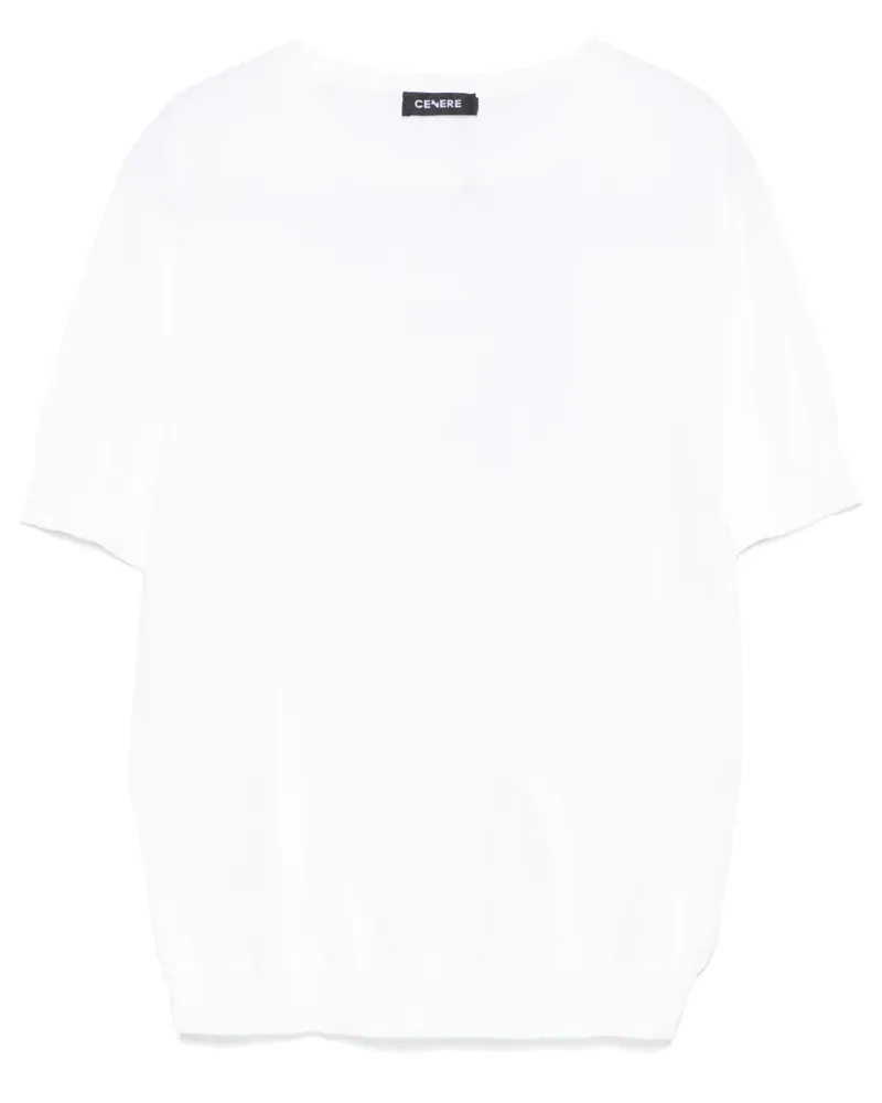 CENERE GB Gestricktes T-Shirt - Weiß Weiß