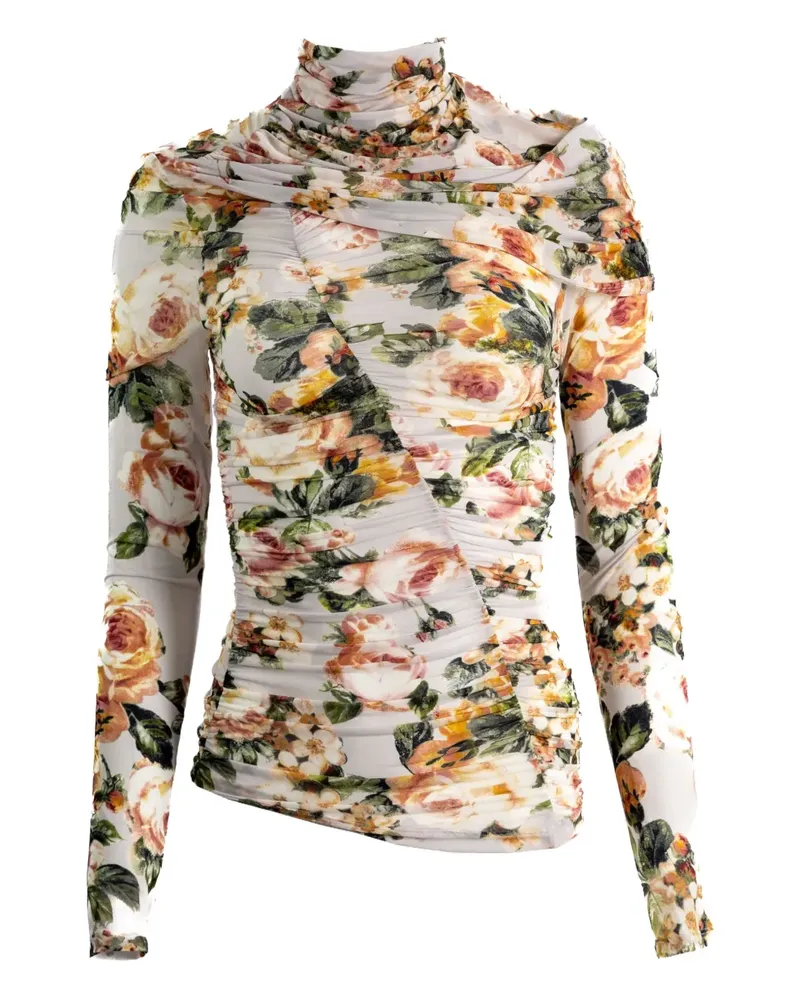 Magda Butrym floral halterneck blouse - Nude Nude