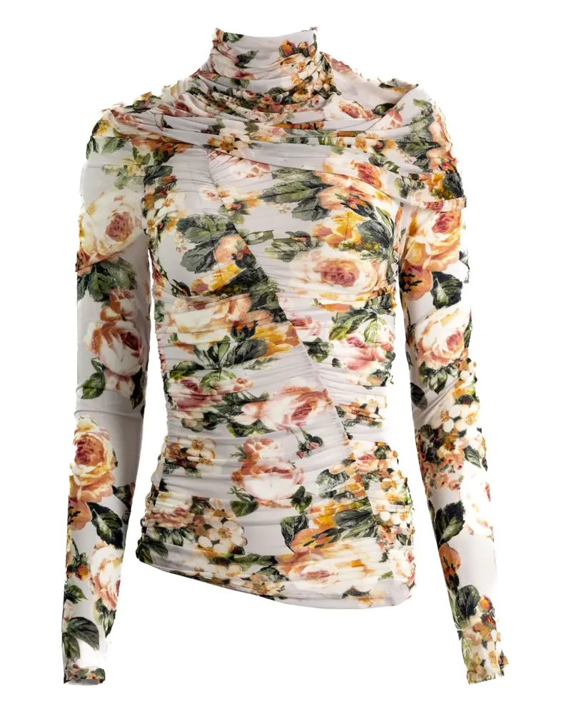 Magda Butrym floral halterneck blouse - Nude Nude