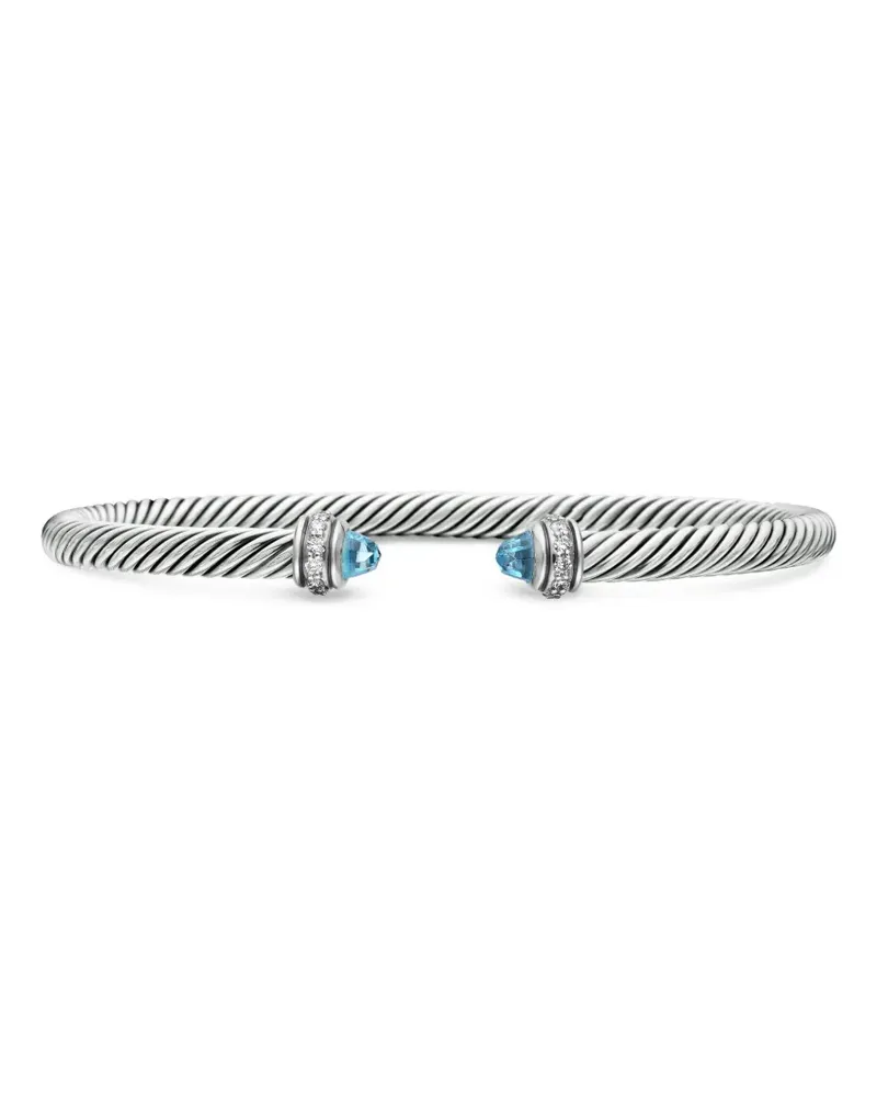 David Yurman Cable Classics Armband aus Sterlingsilber mit Diamant 4mm Silber