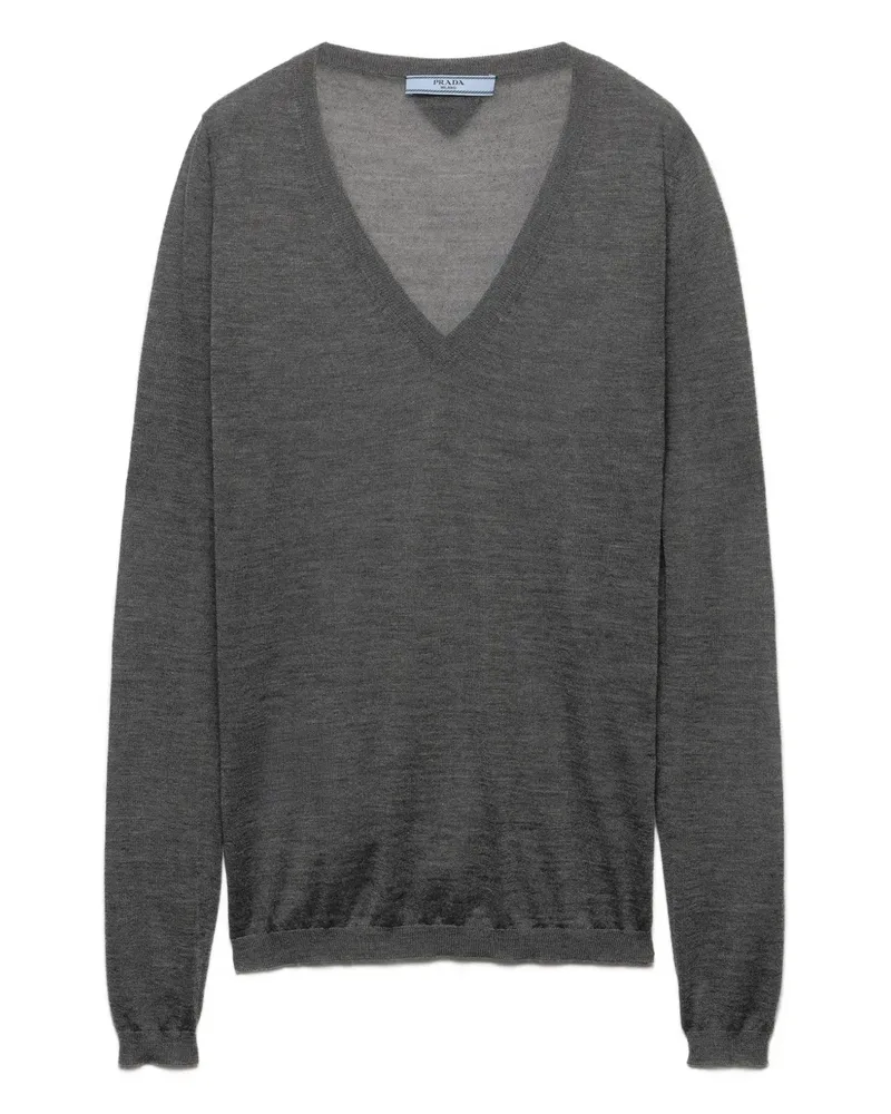 Prada long-sleeve V-neck sweater - Grau Grau