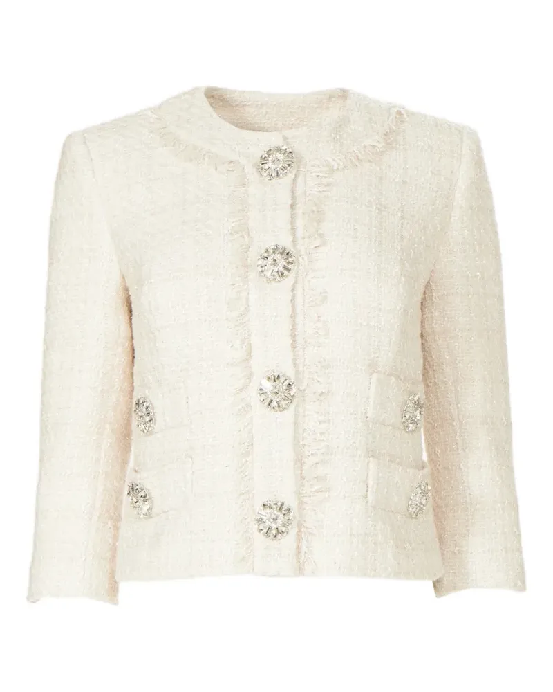 COSTARELLOS Macie Cropped-Jacke mit Kristallen - Nude Nude