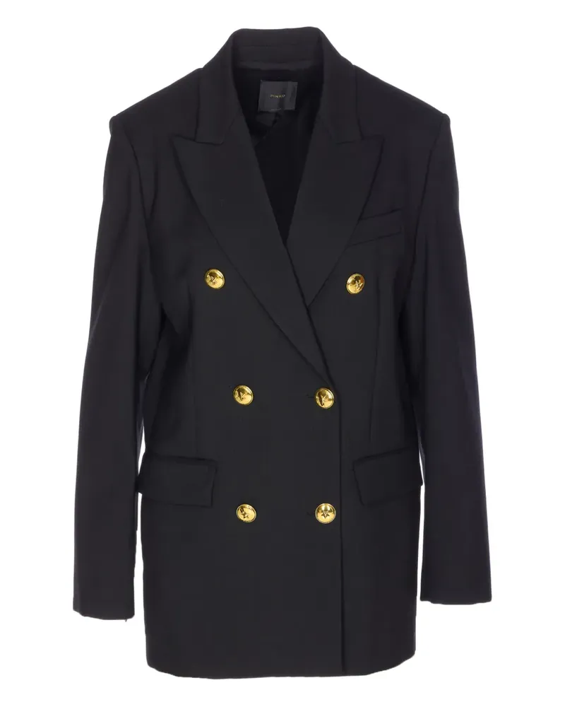 Pinko Doppelreihiger Mantel - Schwarz Schwarz