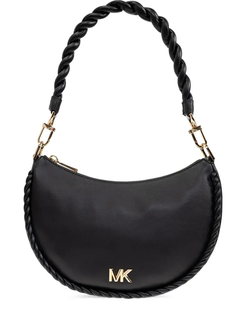 Michael Kors Crescent Schultertasche mit geflochtenem Riemen - Schwarz Schwarz