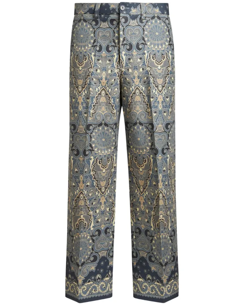 Etro Hose mit Paisley-Print - Blau Blau