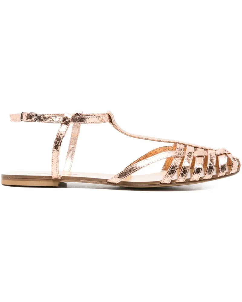 Anna F. 512 Metallic-Sandalen mit T-Riemen - Rosa Rosa