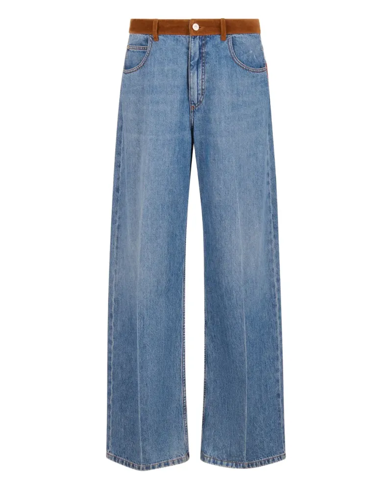 Marni x Slawn & Soldier Jeans mit Samtbesatz - Blau Blau