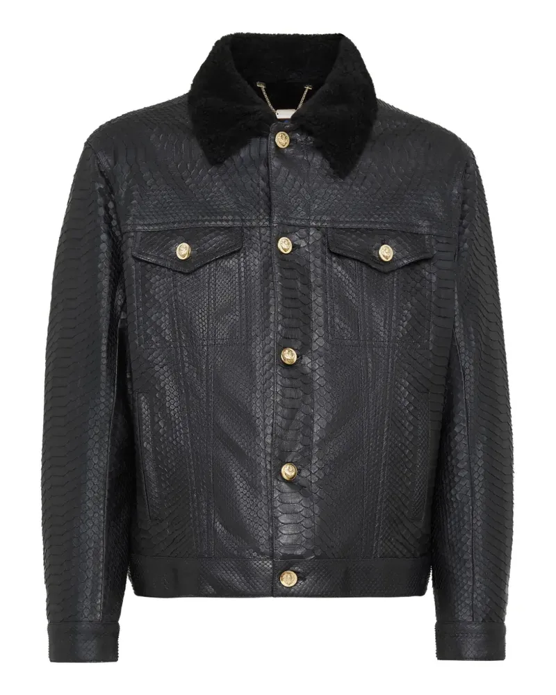 Billionaire Klassische Lederjacke - Schwarz Schwarz