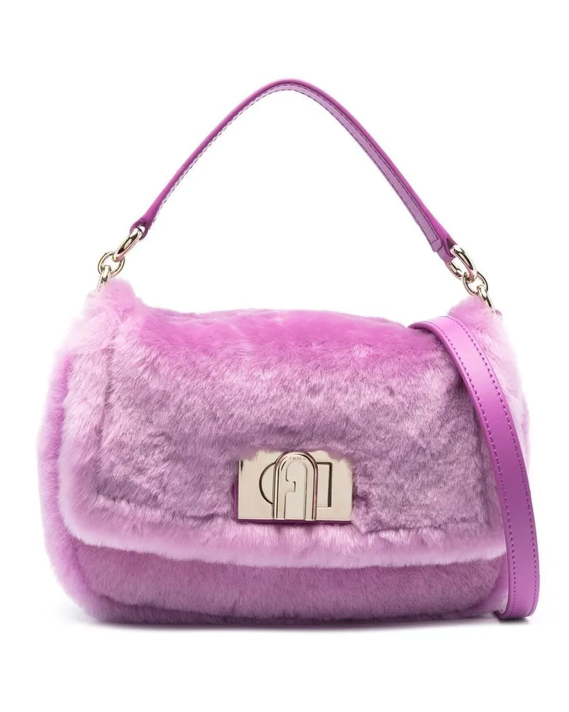 Furla Tasche mit Shearling - Violett Violett