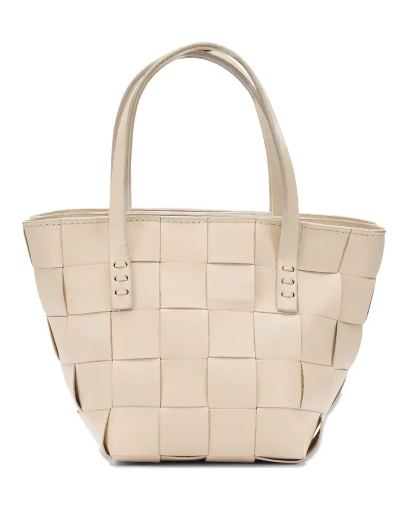 Dragon Diffusion mini Japan woven leather tote bag - Nude Nude