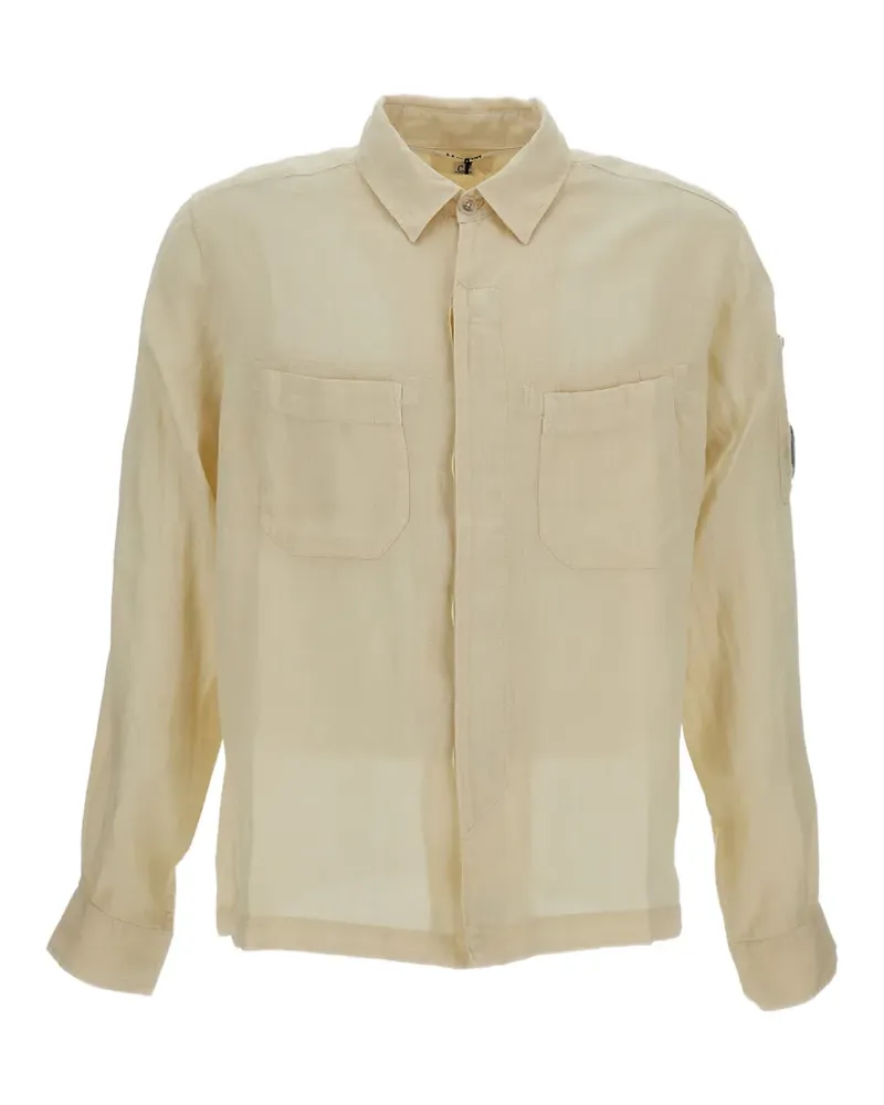 C.P. Company Lens-detail linen shirt - Nude Nude