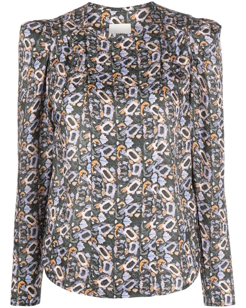 Isabel Marant Bluse mit Blumen-Print Schwarz