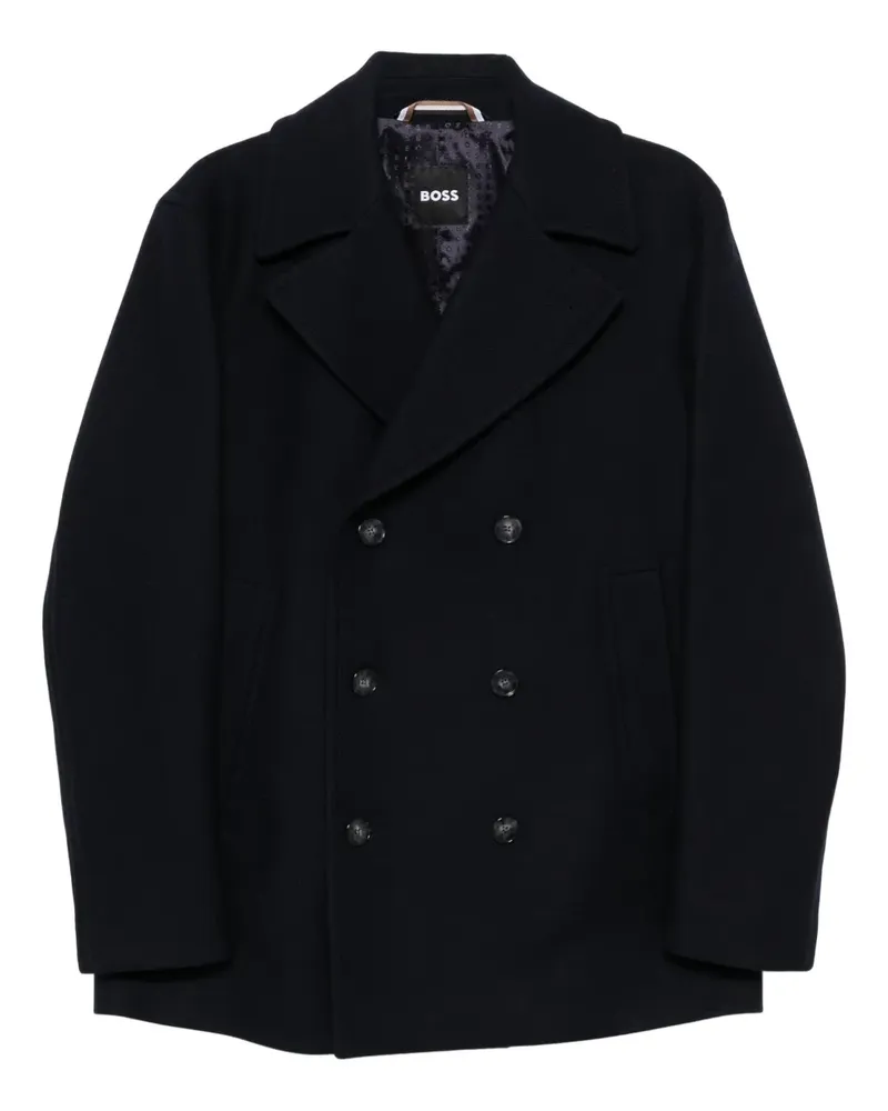 HUGO BOSS Doppelreihiger Mantel - Blau Blau