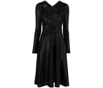 Metallic-Midikleid - Schwarz