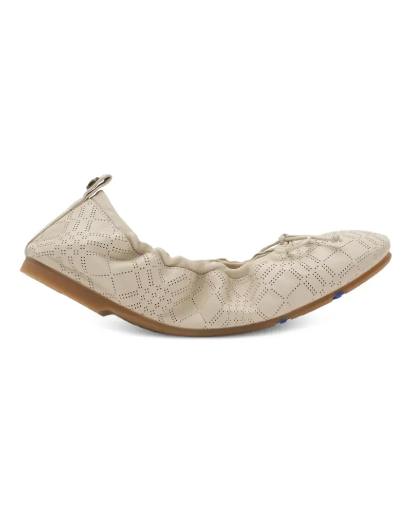 Burberry Check Leder Rehkitz Ballerinas​ - Nude Nude