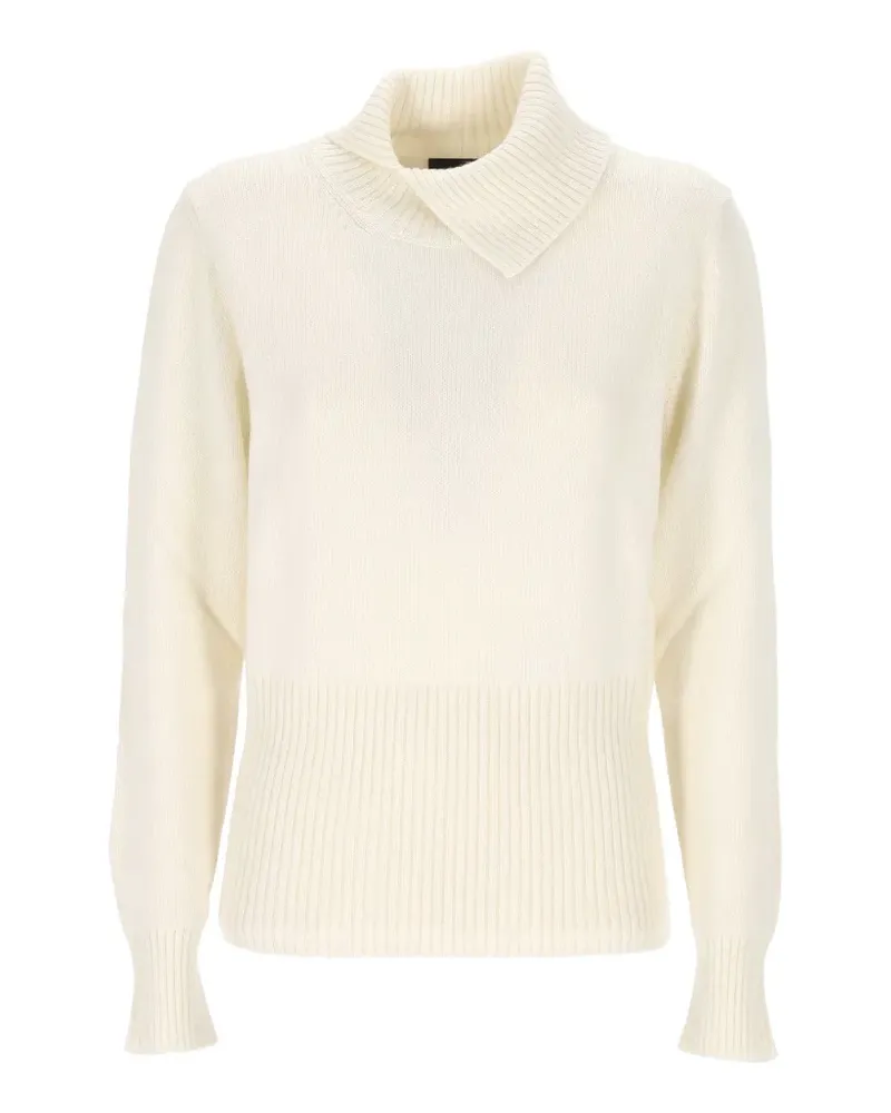 Gran Sasso ribbed-knit shawl-collar sweater - Nude Nude