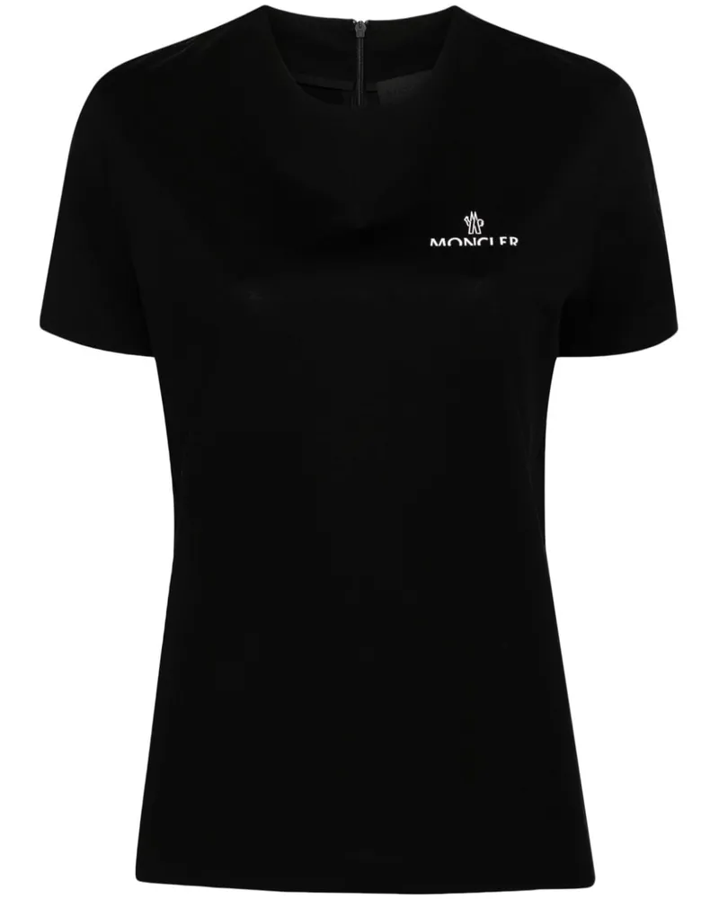 Moncler T-Shirt mit Logo-Print - Schwarz Schwarz