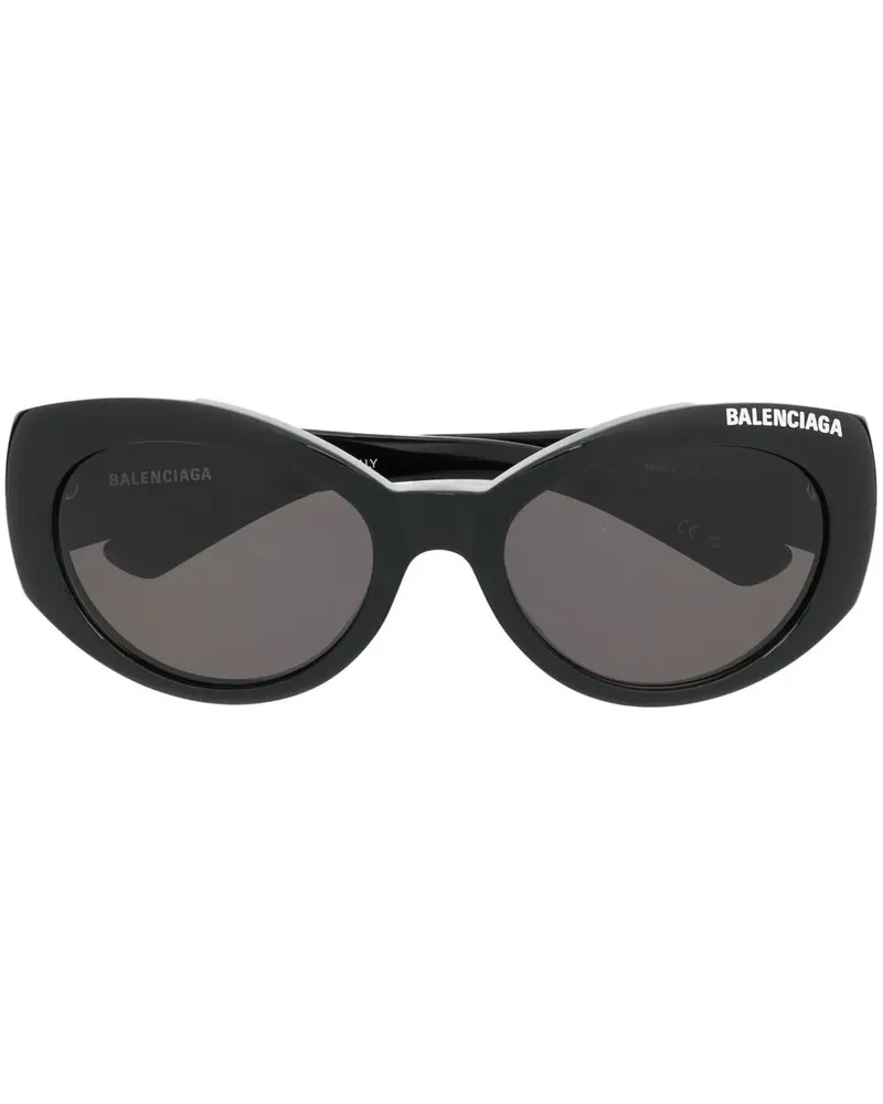Balenciaga Sonnenbrille mit Logo-Print - Braun Braun