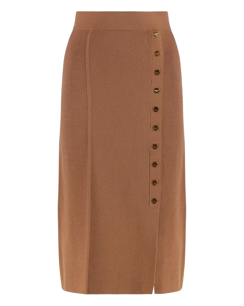 Elisabetta Franchi Fein gerippter Rock - Braun Braun