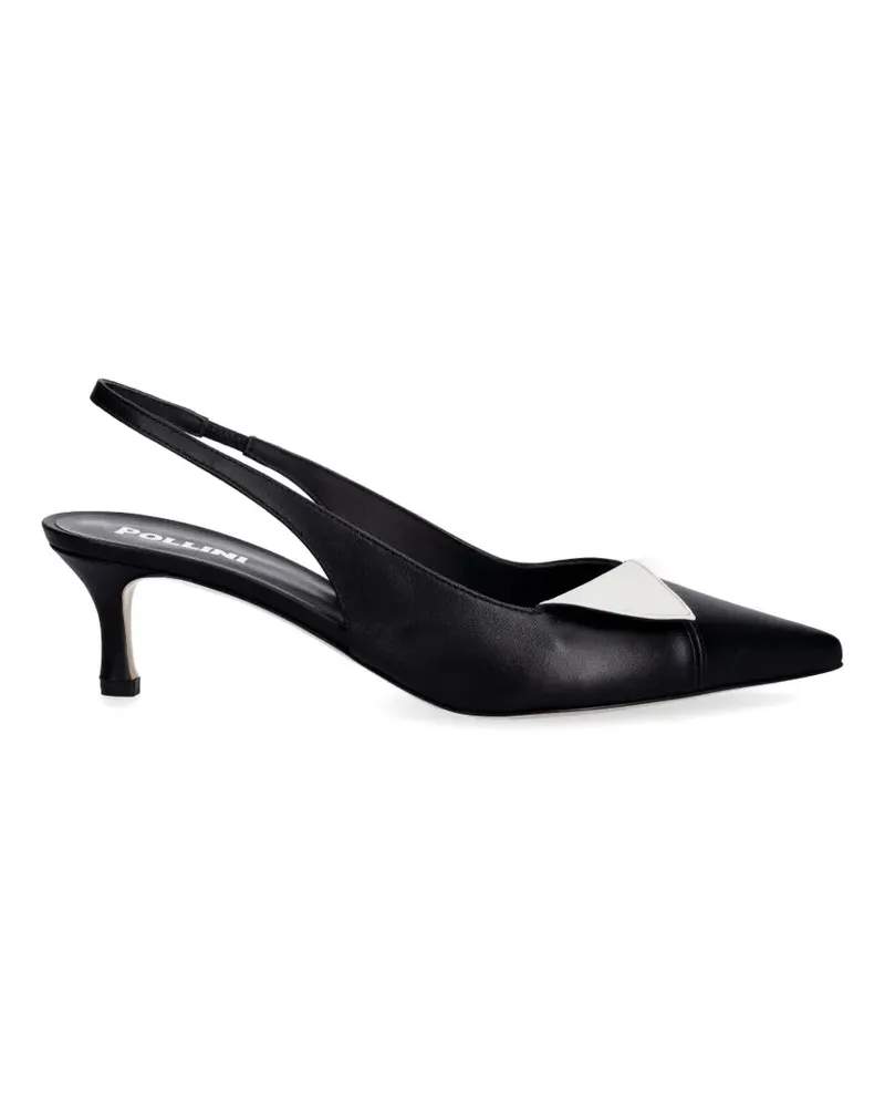 Pollini contrast-panel slingback pumps - Schwarz Schwarz