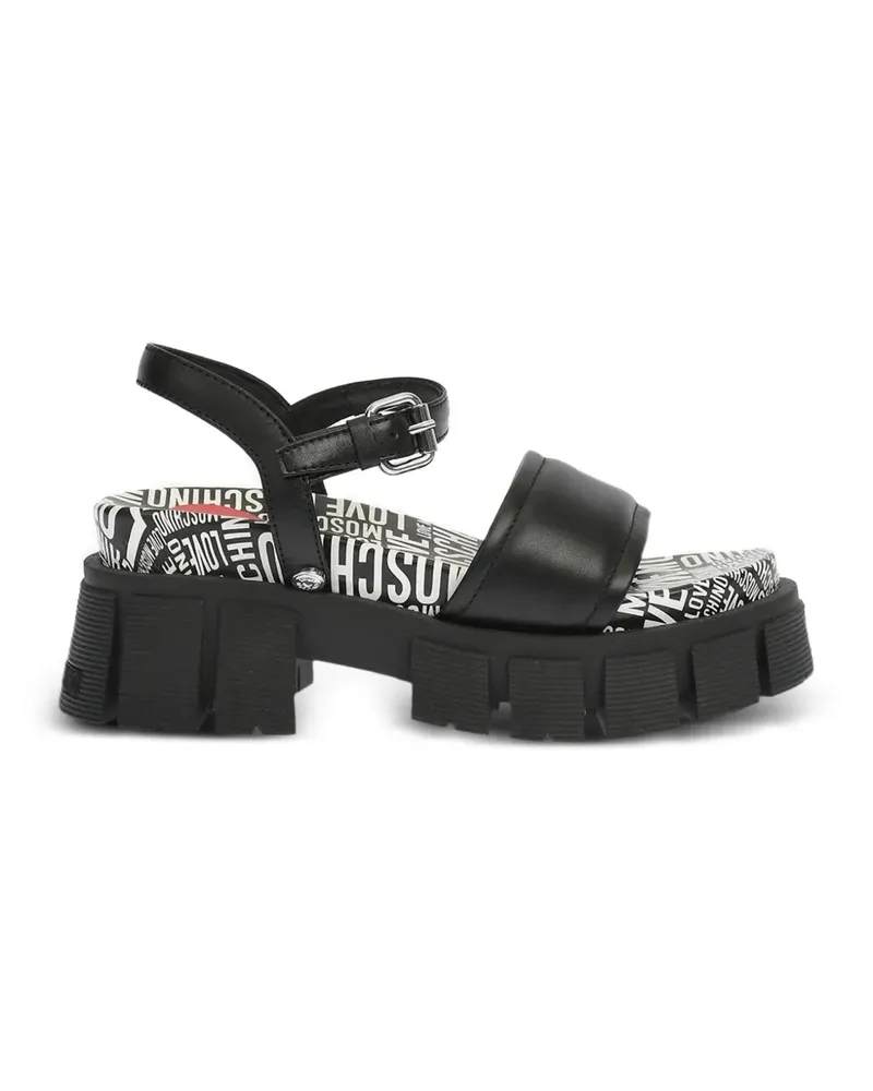 Moschino Sandalen mit Logo-Print - Schwarz Schwarz