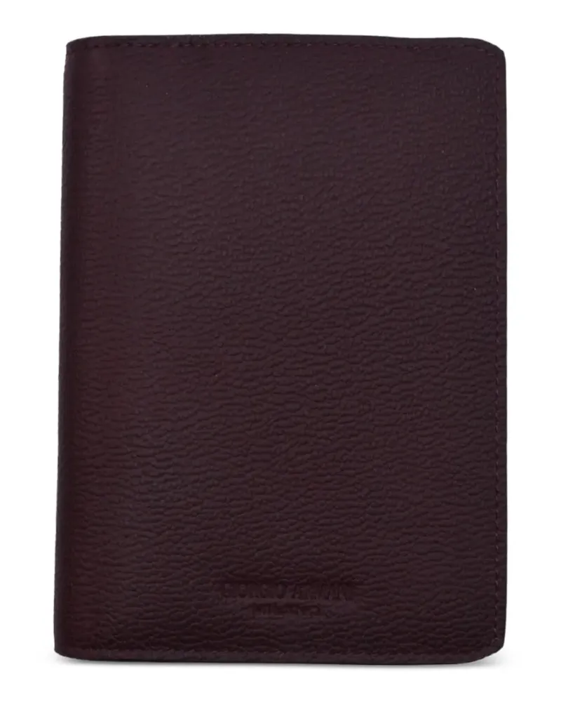 Giorgio Armani grained leather passport holder - Rot Rot