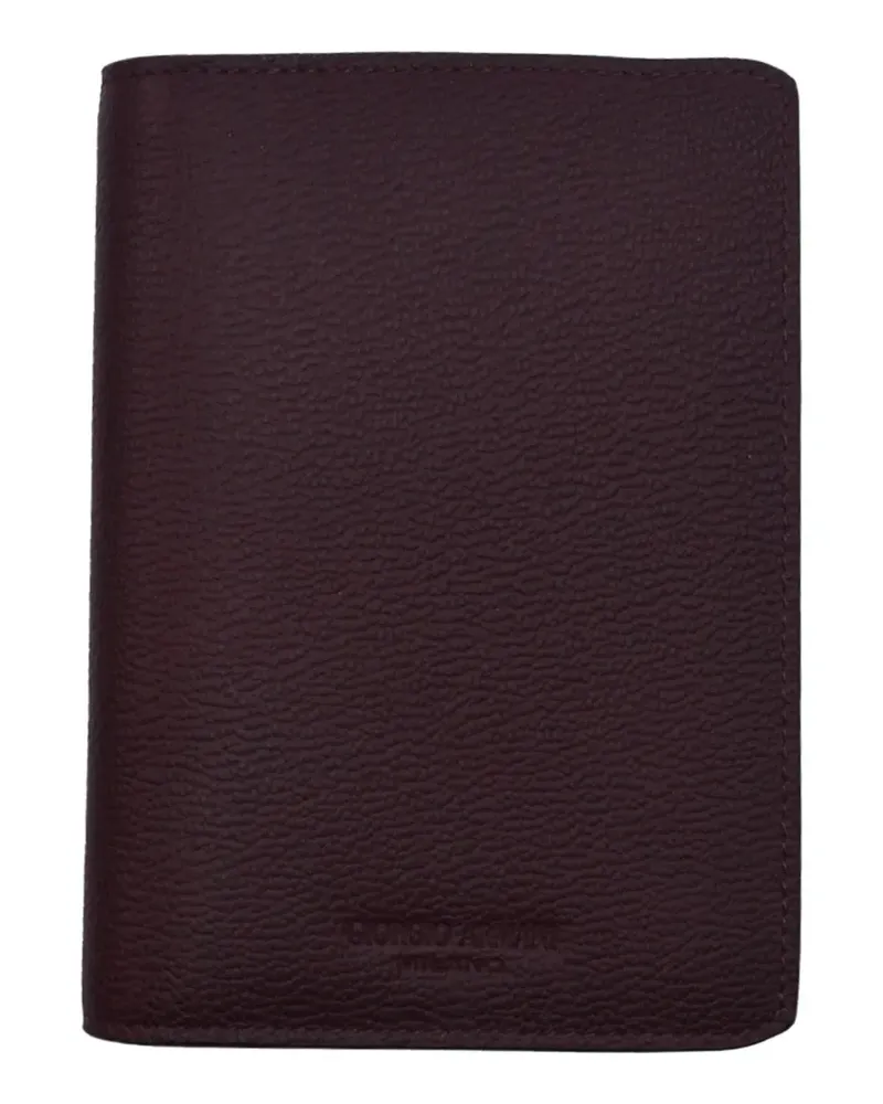 Giorgio Armani grained leather passport holder - Rot Rot