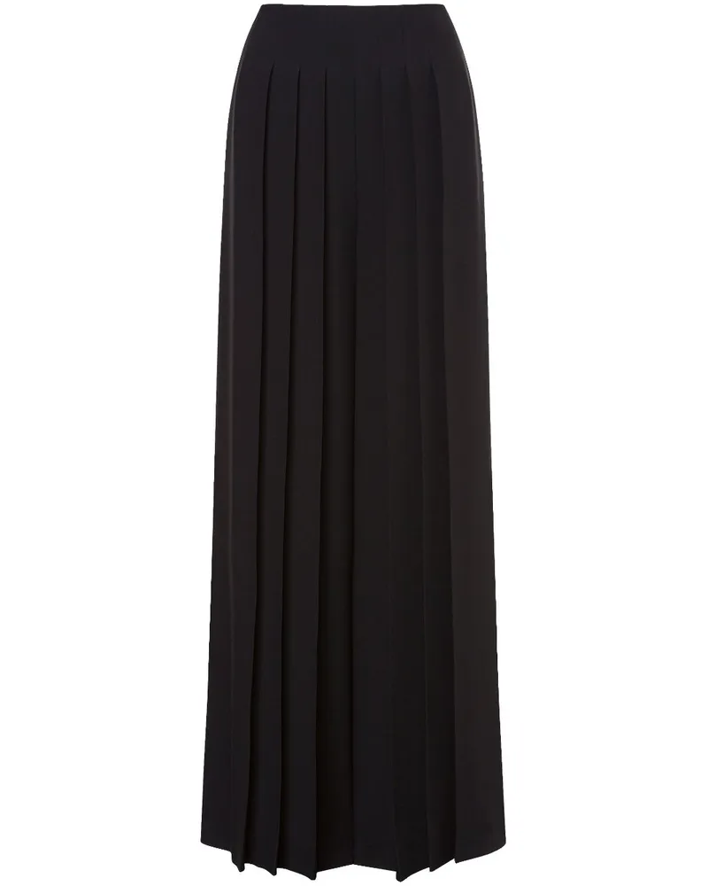 Alberta Ferretti Wide-Leg-Hose mit Bundfalten Schwarz