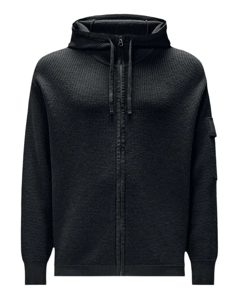 C.P. Company Hoodie aus Waffelstrick - Schwarz Schwarz