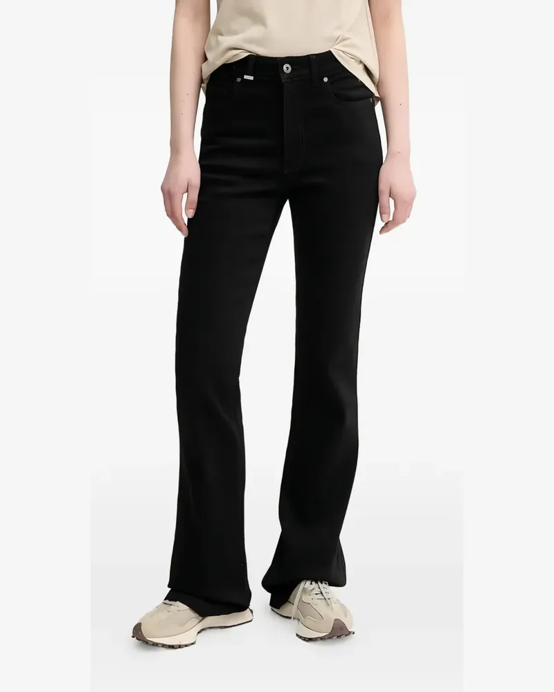 Benetton Schlagjeans mit Logo-Patch - Schwarz Schwarz