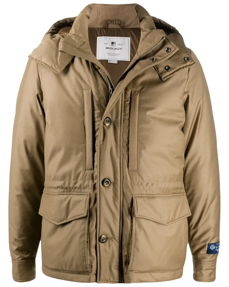 Woolrich Kapuzenparka mit Logo-Patch - Nude Nude