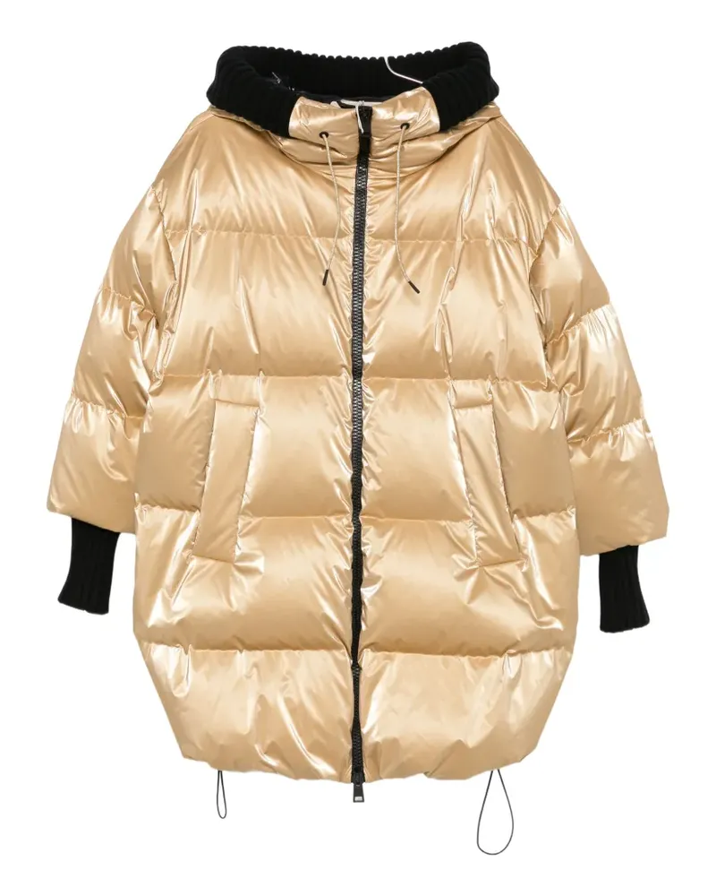 Herno quilted metallic puffer coat - Gold Gold