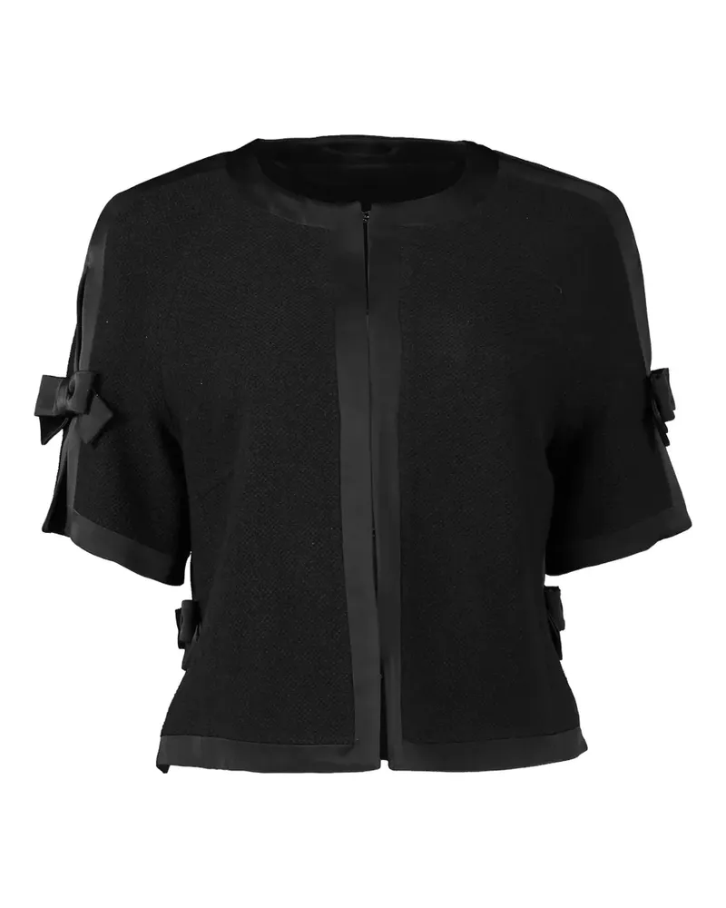 Maison Common Top mit Schleife - Schwarz Schwarz