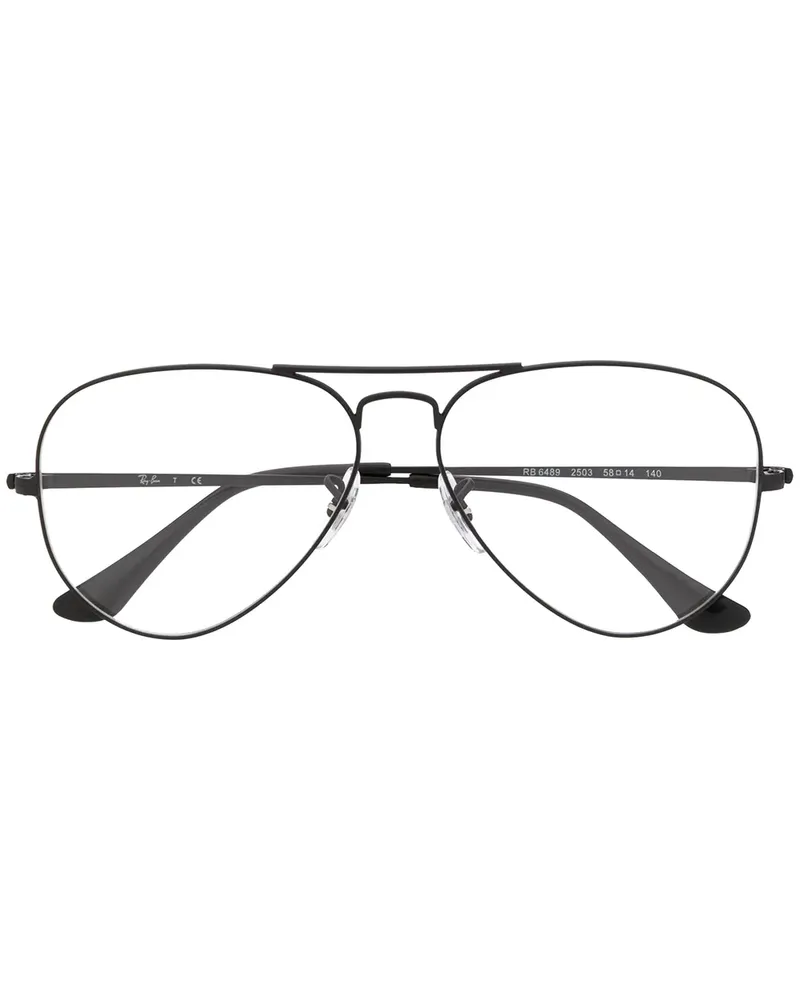 Ray Ban Runde Oversized-Brille - Schwarz Schwarz