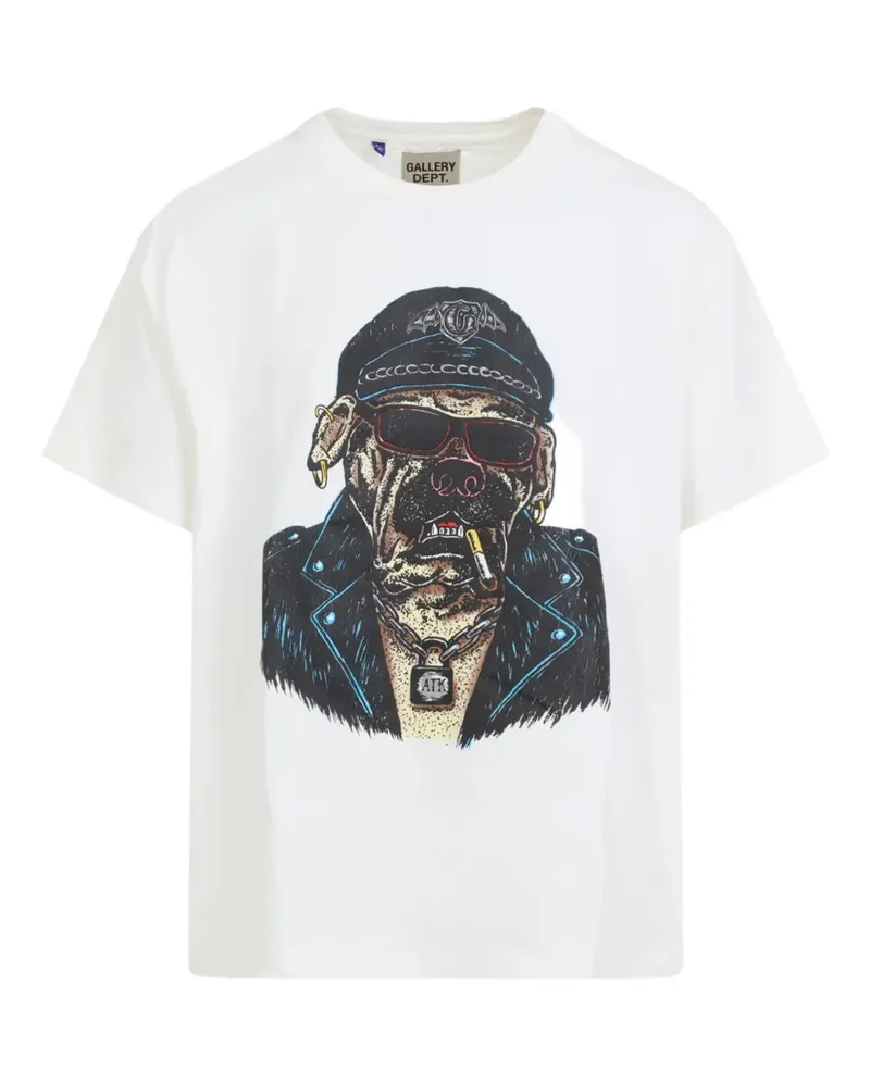 GALLERY DEPT. short-sleeved biker-dog T-shirt - Weiß Weiß