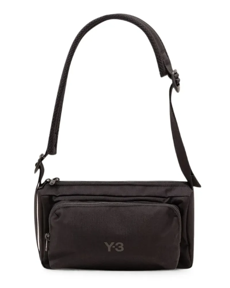 Y-3 logo-print shoulder bag - Schwarz Schwarz