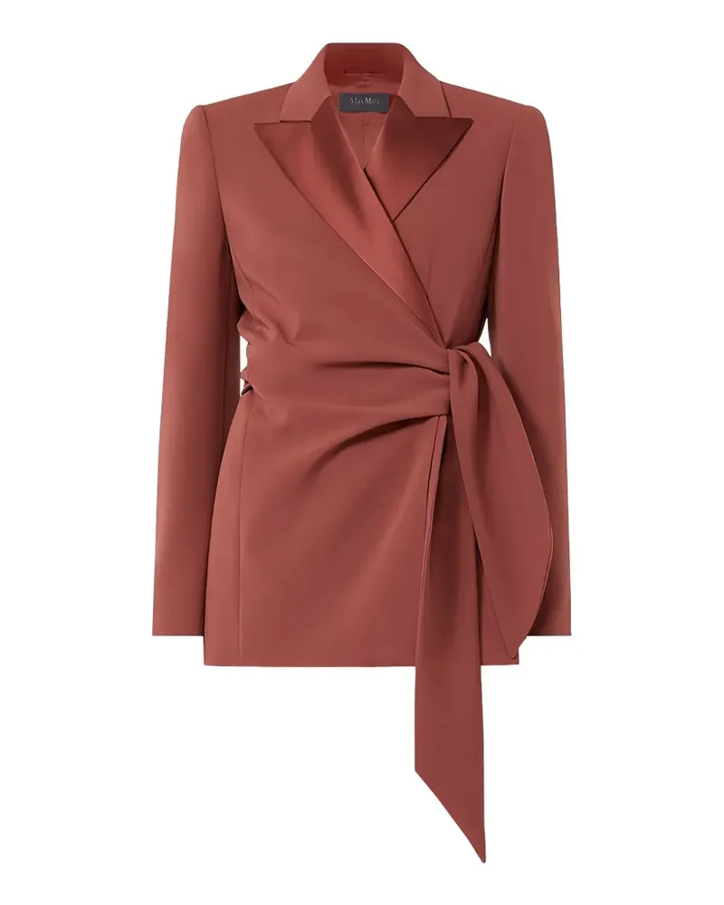 Max Mara satin-lapel belted blazer - Braun Braun