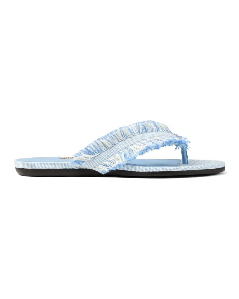 Jimmy Choo Flache Sandalen mit Fransen - Blau Blau