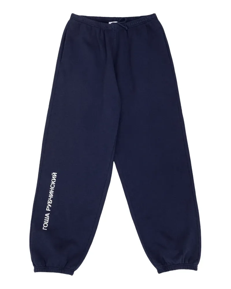 Gosha Rubchinskiy logo-print cuffed track pants - Blau Blau