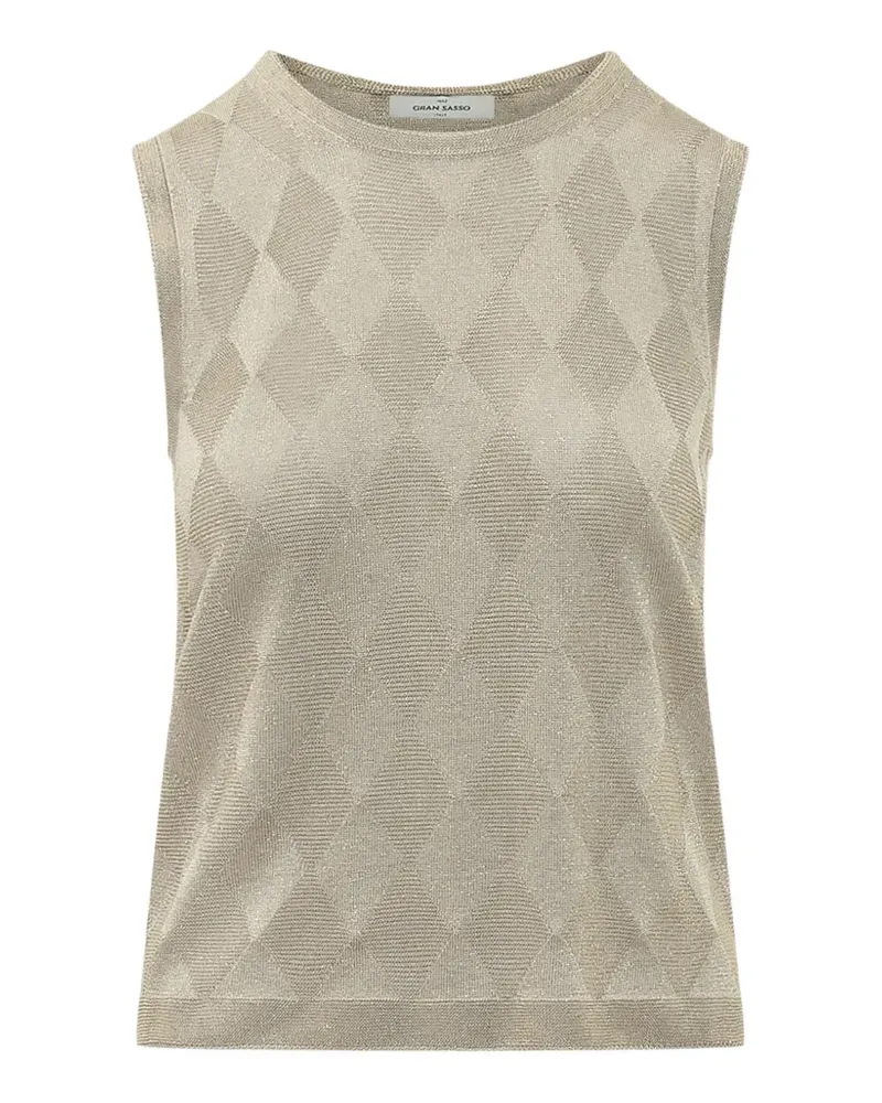 Gran Sasso argyle-pattern knit top - Nude Nude