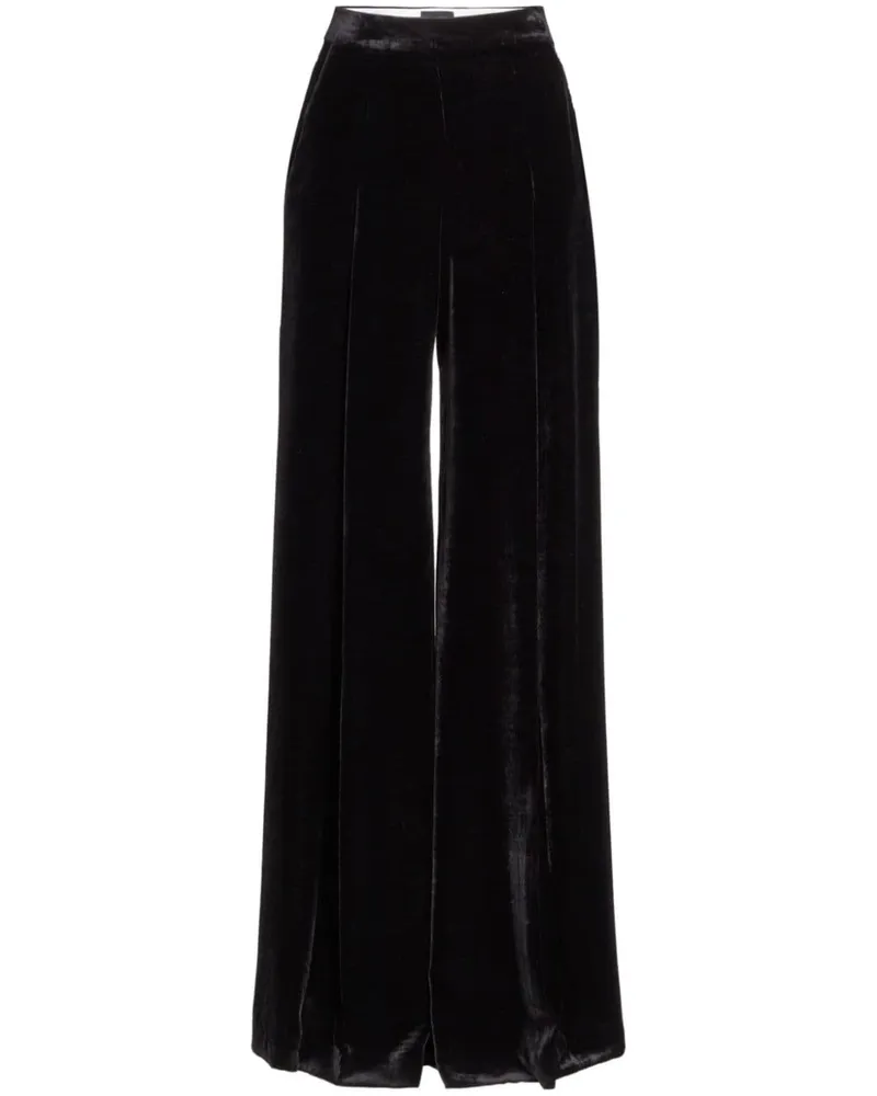 Giambattista Valli High-Waist-Samthose mit weitem Bein - Schwarz Schwarz