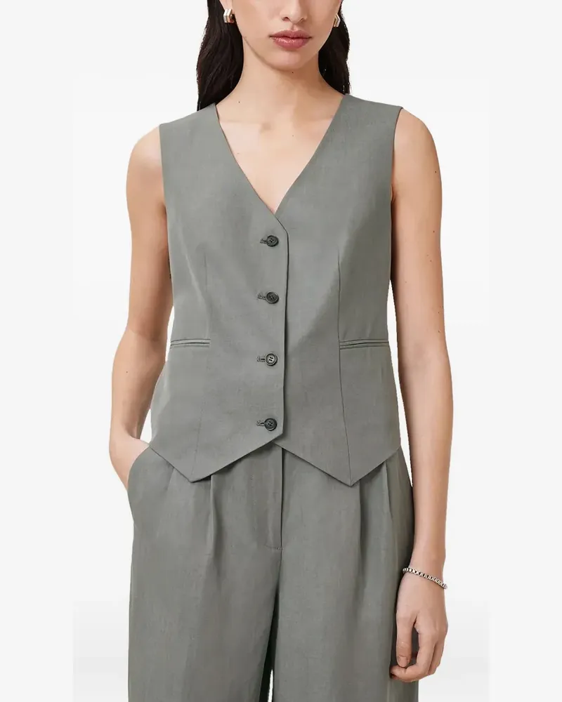 AllSaints Averie Weste mit Knopfverschluss - Grau Grau